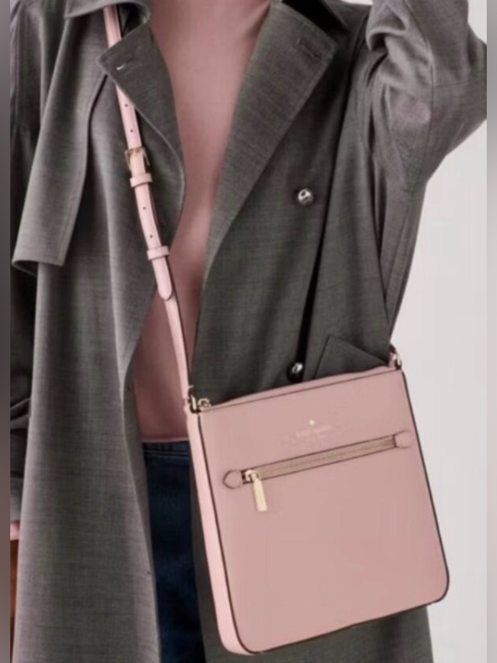 Kate Spade Sadie Large Crossbody Tutu Pink Saffiano Leather - Picture 9 of 11